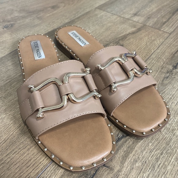 Tan and brown Steve Madden slides #slides #stevemadden #sandals - Picture 2 of 5